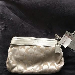 New Coach signature canvas and leather small bag